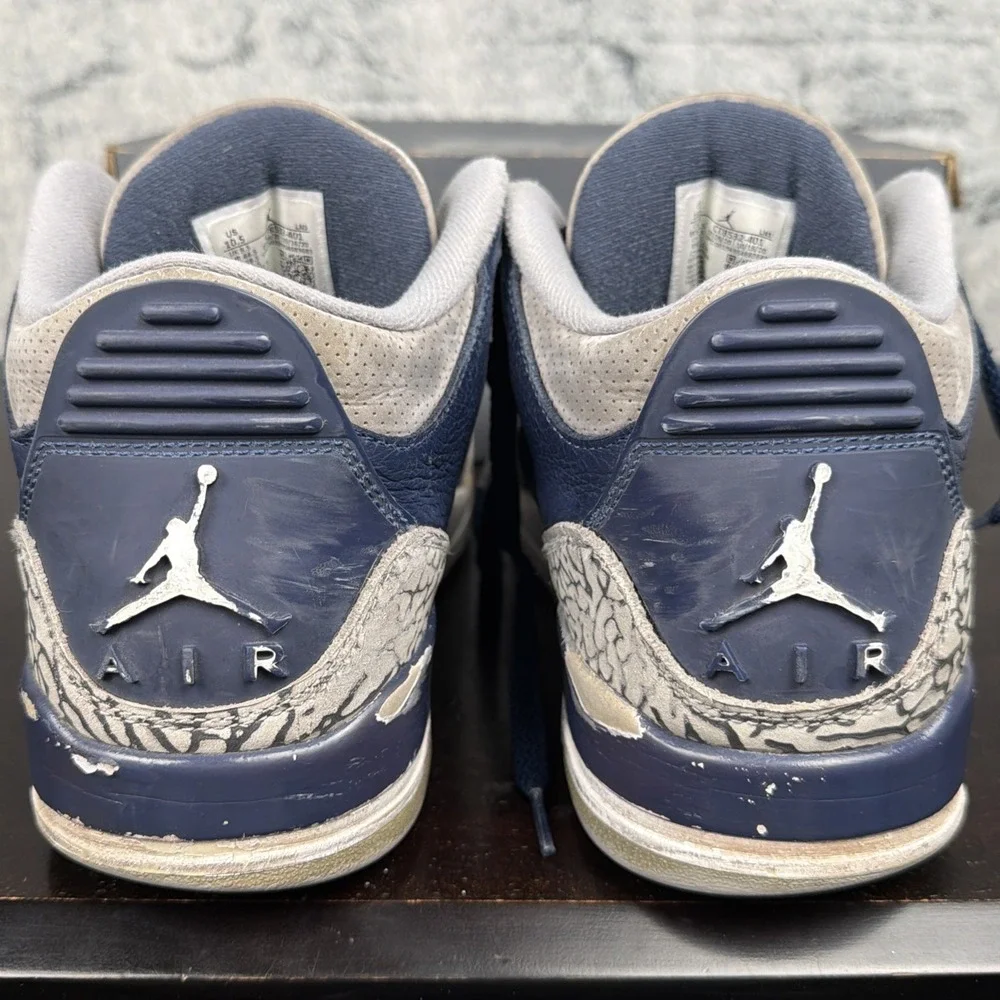 Jordan 3 Retro Mens 10.5 Georgetown Hoyas (2021) CT8532-401 Midnight Navy White